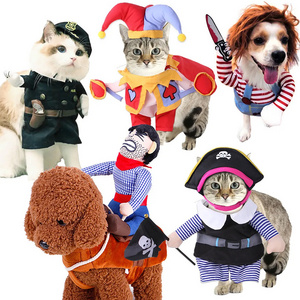 Hot selling Halloween Clothes For Dog Costume Funny Custom Pet Clothes Cosplay Pet Dog Clothing Doll Holding A Knife Costume