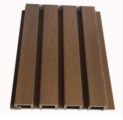 Outdoor Wpc Wood Plastic composite Louvers Exterior Wall Panel with PE finish and brushed surface