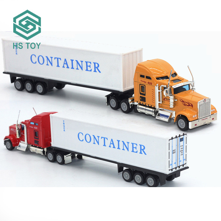 HS 1 64 Scale Free Wheel Die Cast Shipping Container Trucks Models Container Trucks Car Toyz With Logo