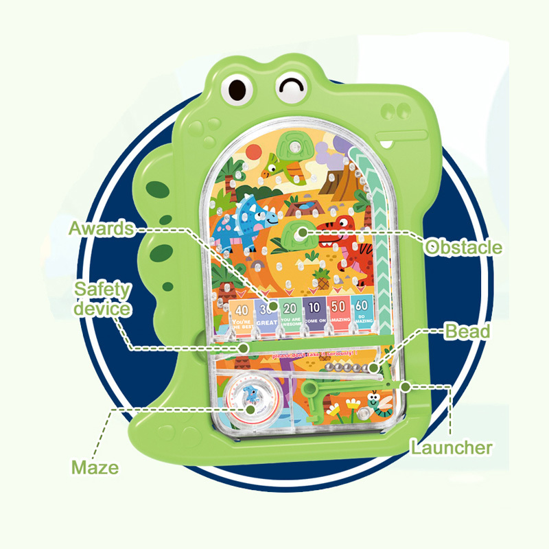 Children Cartoon Crocodile Hamster Shape Indoor Fun Games Toys Plastic Pinball Machine For Kids Birthday Gift