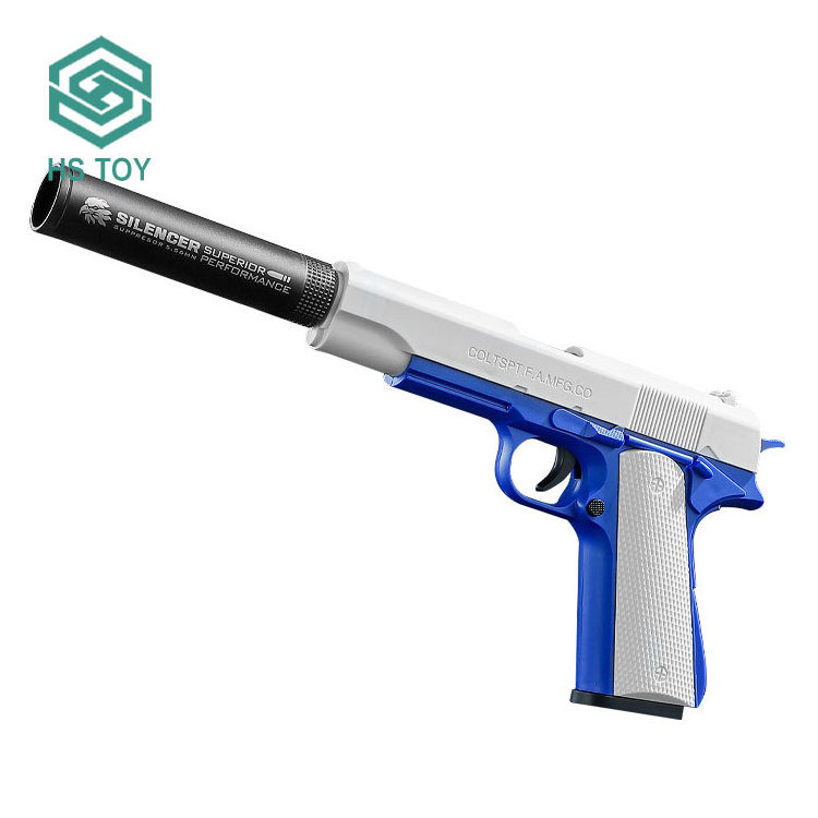 HS Soft Bullet Kid Shell Ejecting Toy Gun Fireworks Full Automatic Switch Airsoft Glock Gun 1911 With 3 Color