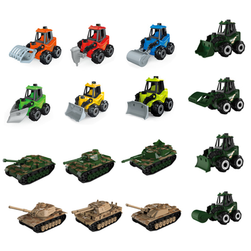 Educational DIY 3D Engineering Bulldozer Tank Vehicle Assemble Model Car STEM Building Block Toys Set For Kids Take Apart