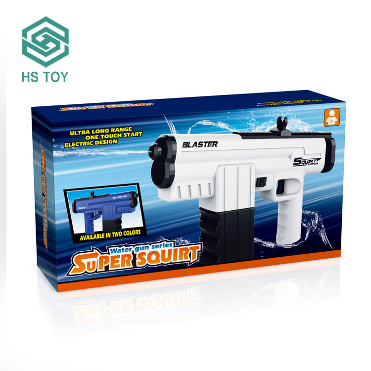 HS TOY High Capacity Squirt Gun Rechargeable Soaker Toys Electric Automatic Water Gun With White Black