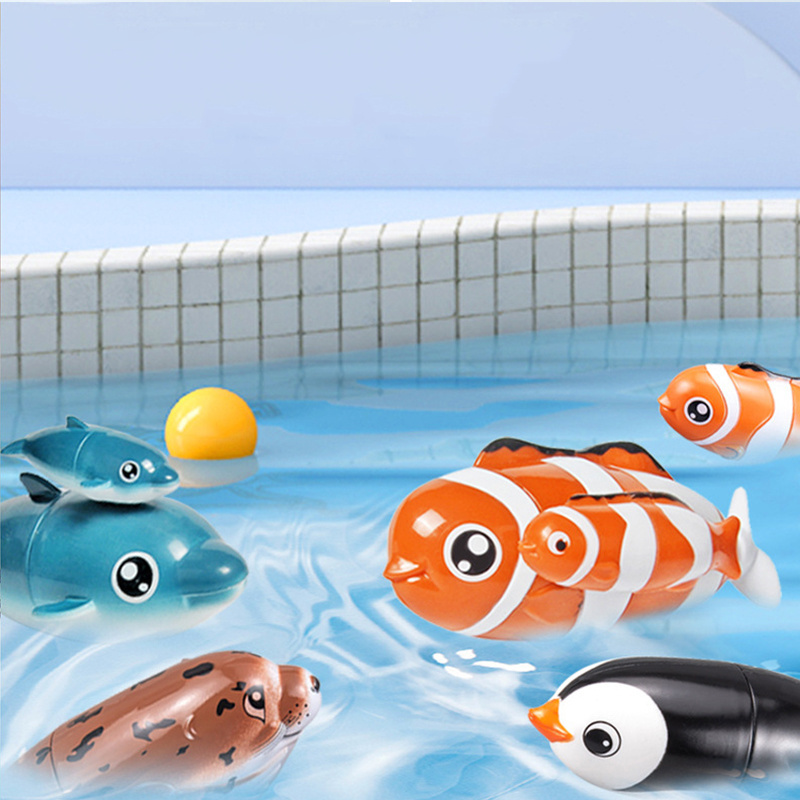 2024 New Toddler Shower Bath Toys Battery operated Electric Swimming Penguin Seal Dolphin Octopus Bathtub Toys With LED Light Up