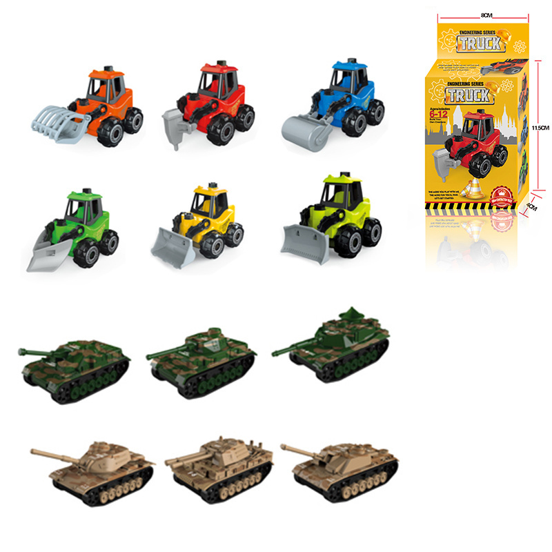 Educational DIY 3D Engineering Bulldozer Tank Vehicle Assemble Model Car STEM Building Block Toys Set For Kids Take Apart