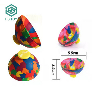 HS Anti Stress Pop Up Jumping Half Ball Sports Spinning Top Silicone Rubber Bouncy Ball For Kids