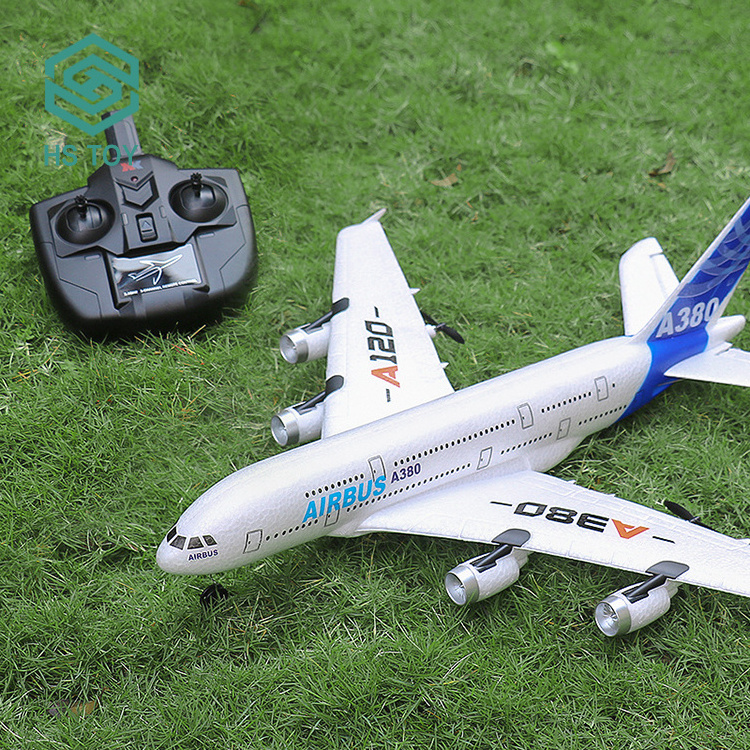 HS 2.4G 4CH A380 Airbus Model RC Wingspan Flying Toys Remote Control Plane RC Airplanes With Music Light