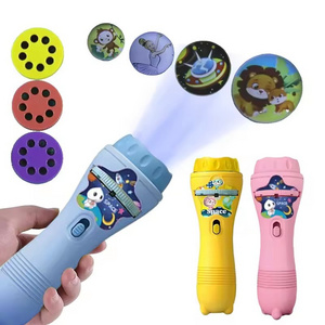 Hot Sale Glowing Flashlight Projector Torch Lamp Montessori Educational projection Toys For Kids