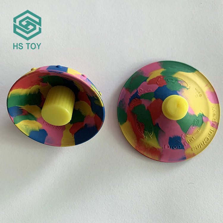 HS Anti Stress Pop Up Jumping Half Ball Sports Spinning Top Silicone Rubber Bouncy Ball For Kids