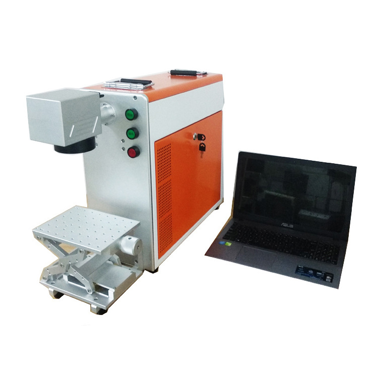 Portable 20w 30w 50w credit card making machine for steel metal jewelry ring engraving with 2D worktable