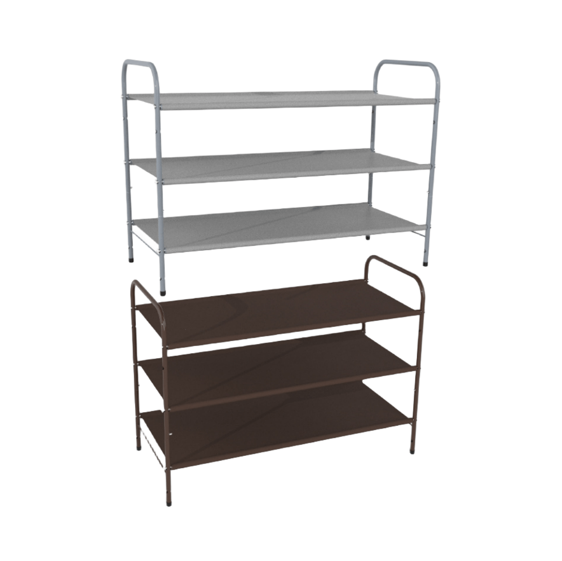 3-Tier Stackable Shoe Rack Expandable and Adjustable Fabric Shoe Shelf Storage Organizer