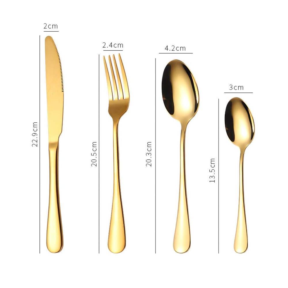 Portable travel gold spoons forks knives stainless steel hotel cutlery with box 24pcs high quality Flatware Sets