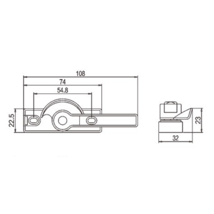 Hitstay factory Safety Security Aluminum Sliding Sash Window Door Crescent Lock/ Half Moon Crescent Latch Lock