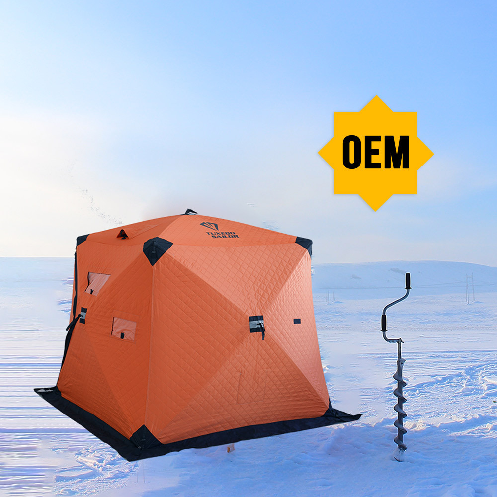 BSCI Factory OEM Wholesale Custom CE inflatable ice fishing tent insulated winter fishing tent 8 person fishing bivvy tent