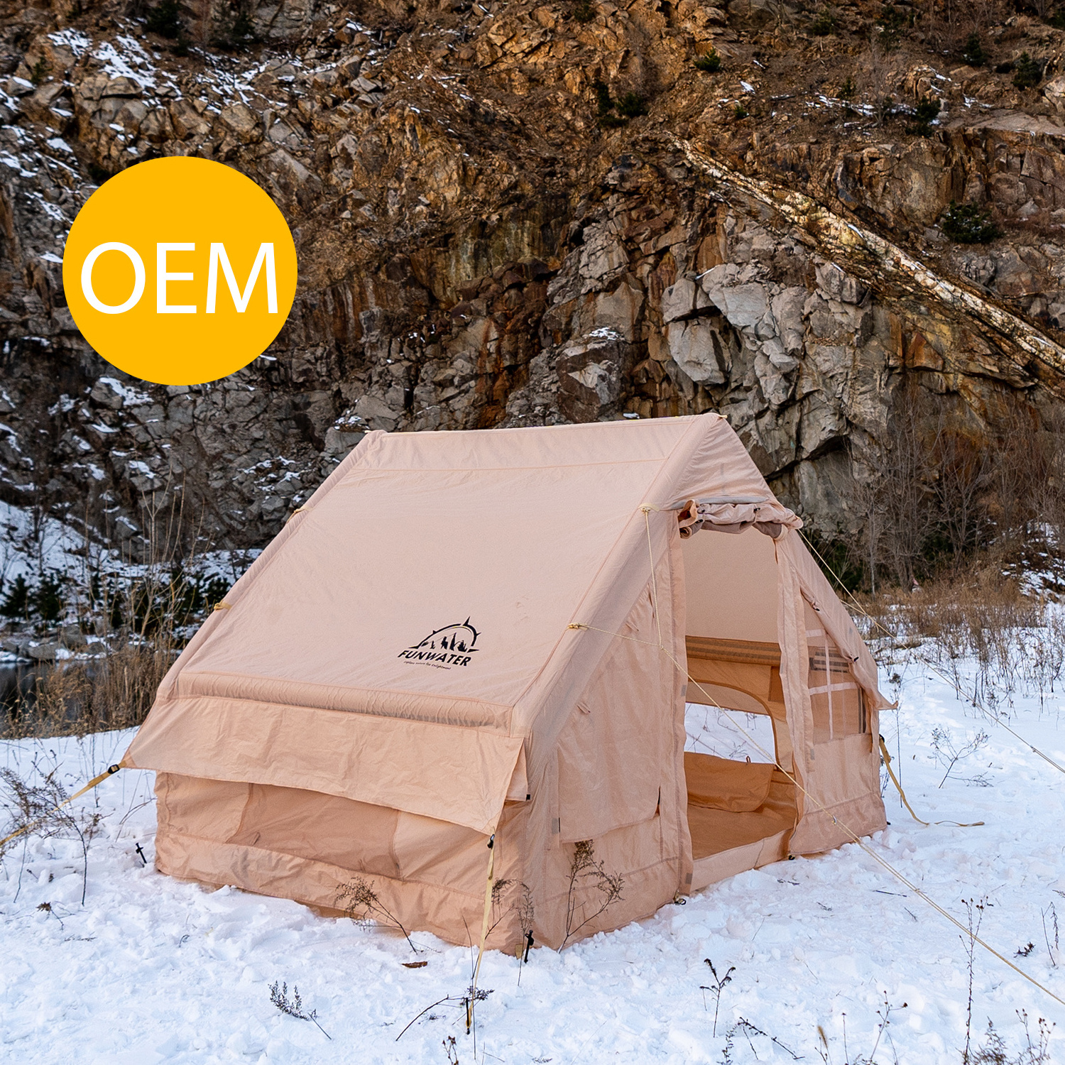 China Supplier BSCI / CE OEM  Wholesale Custom 12 person camping tent with Pump inflatable TENT FOR SALE Oxford Fabric Air Tent