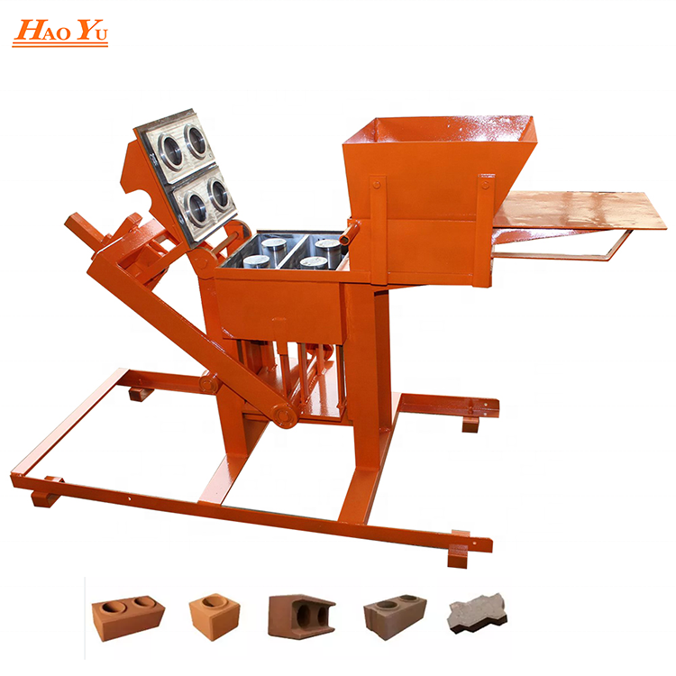 manual interlocking clay earth brick hydraulic brick making press