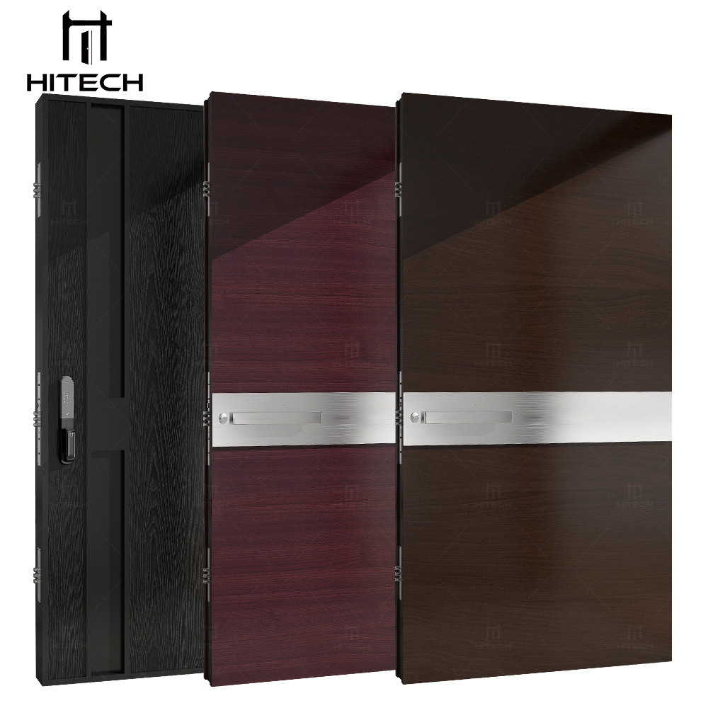 Hitech exterior door oversize wooden pivot entry exterior door wooden stainless steel composite front door