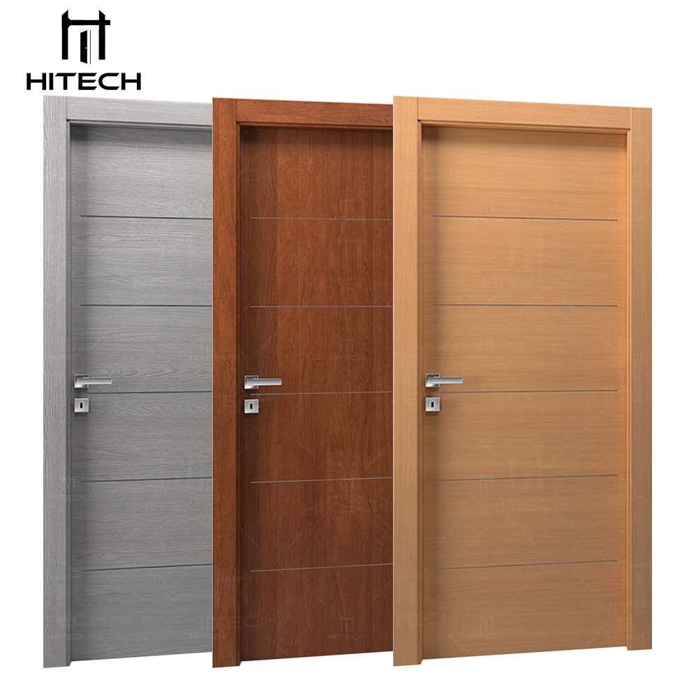 Hitech fancy designs interior doors with frames waterproof wood door finished oak skin veneer inside interior wood door