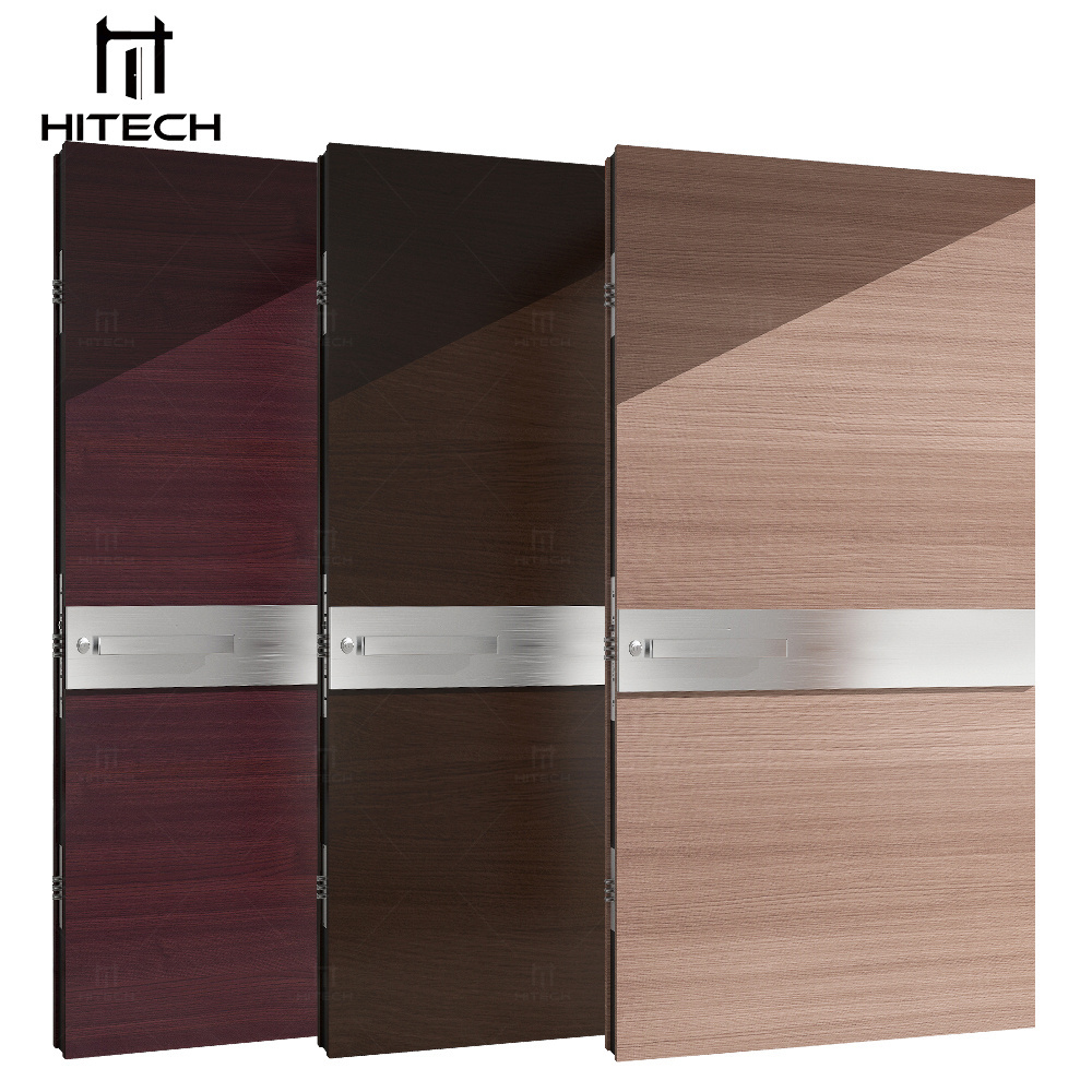 Hitech exterior door oversize wooden pivot entry exterior door wooden stainless steel composite front door