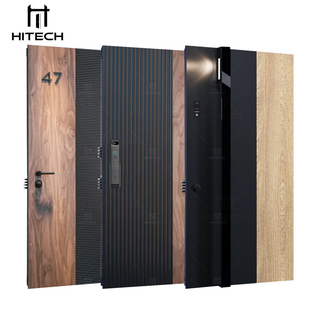 Hitech Soundproof Waterproof Solid Wooden Pivot Door Front Entry Stainless Steel Exterior Modern Pivot Door For Villa