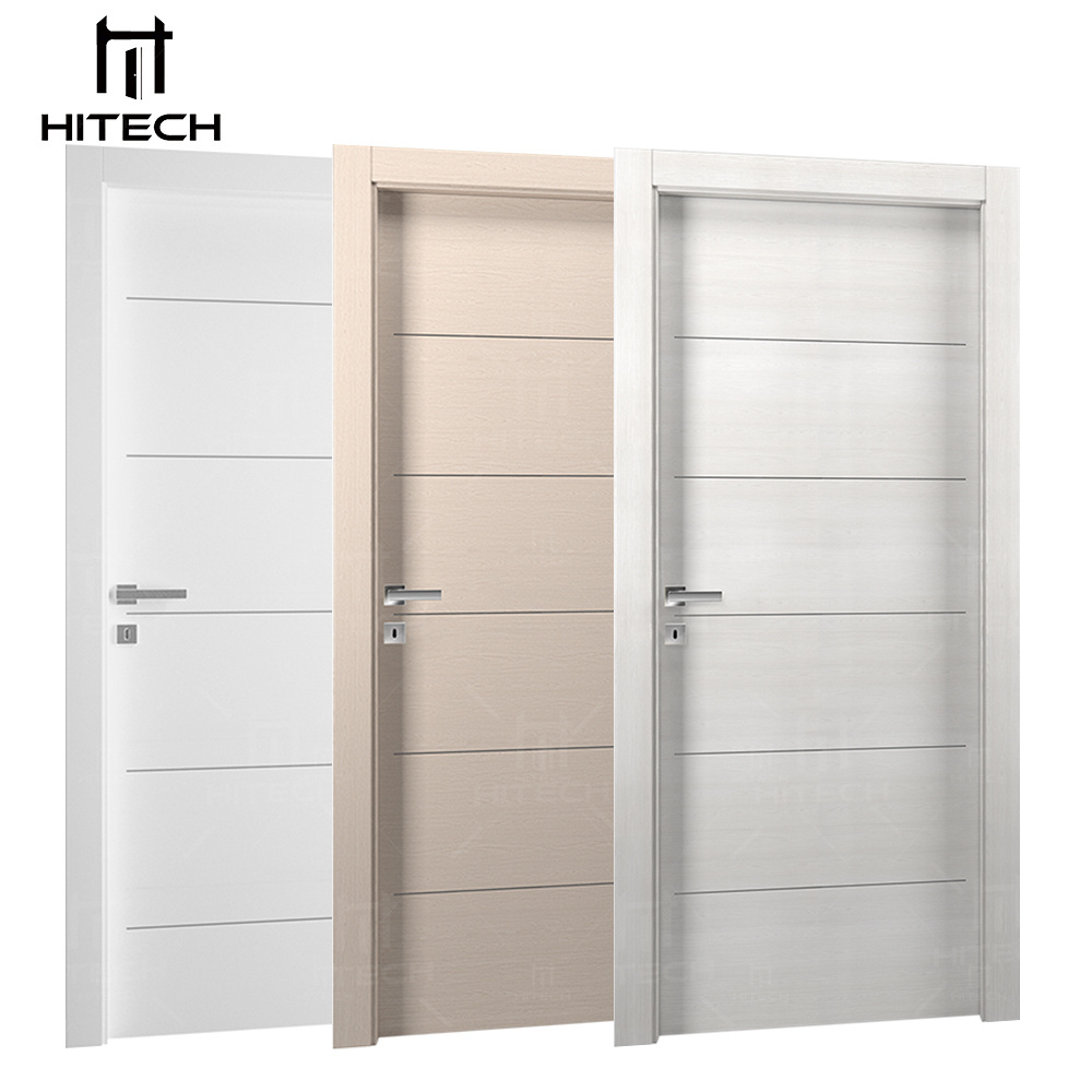 Hitech house flush door design bedroom interior door internal home bedroom prehung solid wooden modern black interior doors