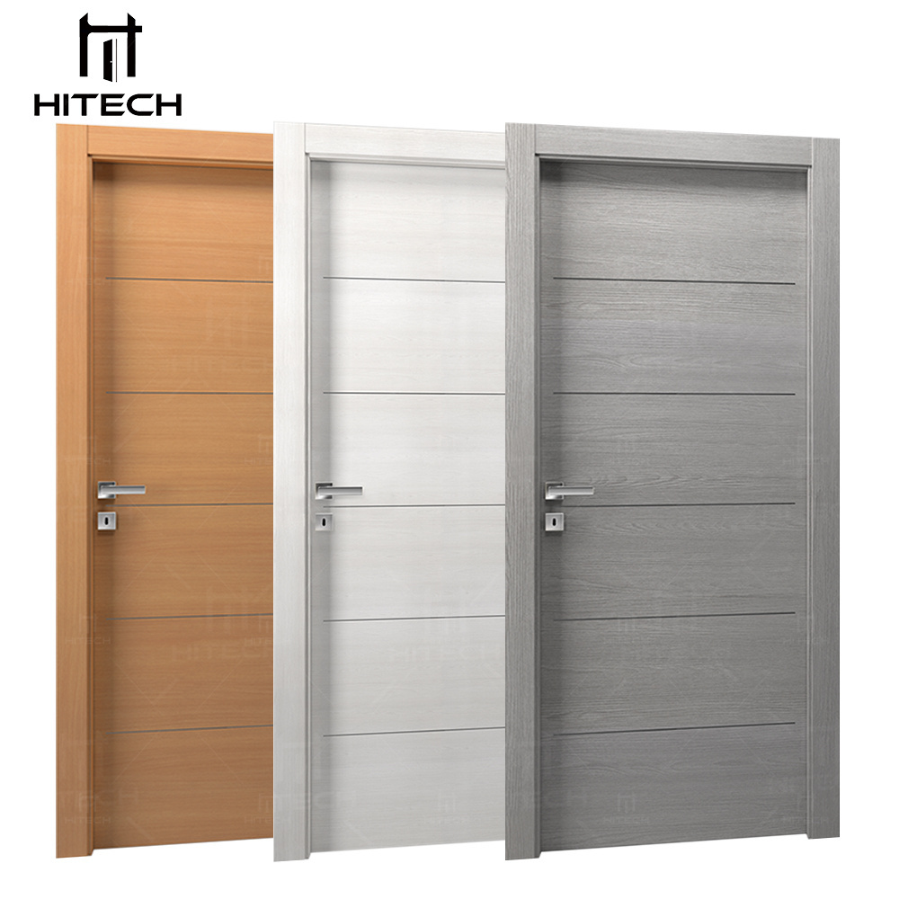 Hitech fancy designs interior doors with frames waterproof wood door finished oak skin veneer inside interior wood door