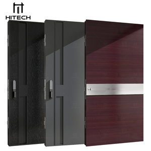 Hitech exterior door oversize wooden pivot entry exterior door wooden stainless steel composite front door