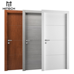 Hitech house flush door design bedroom interior door internal home bedroom prehung solid wooden modern black interior doors