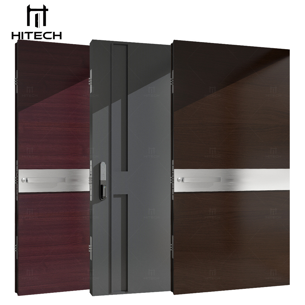 Hitech exterior door oversize wooden pivot entry exterior door wooden stainless steel composite front door