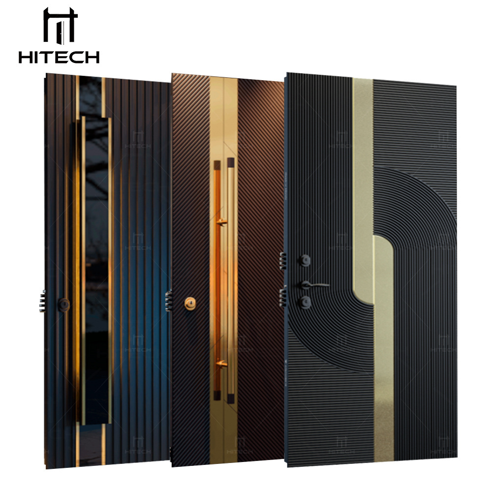 Hitech custom design luxury stainless steel doors modern houses pivot front doors