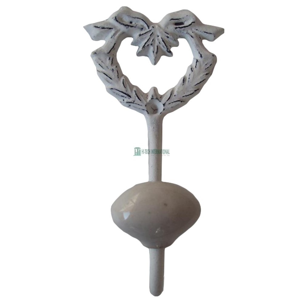 Antique Iron Hooks -  Metal - Iron - Antique - White - Single - Coat Hooks - Hangers - Handmade - Wholesale Bulk Manufacturers