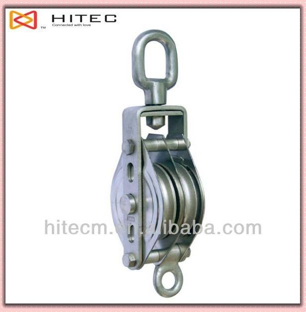 Mrine hardware Stainless steel rope open body block pulley with hook