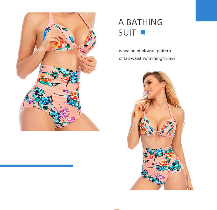 Newly Design High Waist Print Girls Bathing Suits LT1911-1912 Plus Size Ladies Sexy Swimwear Suitable For Swimming And Bathing