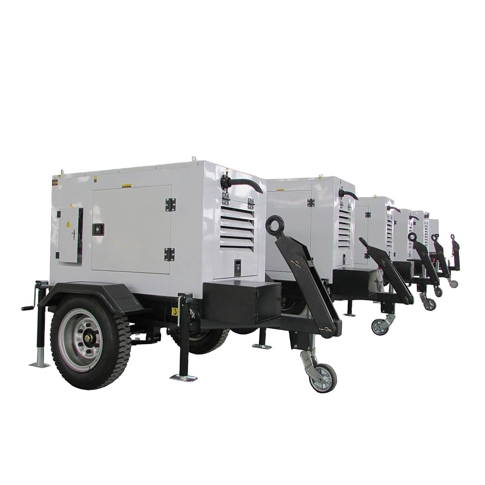 8kw 10kw 15kw 20kw 25kw 30kw Cheap Portable Three Phase Mini Trailer Diesel Generator With Soundproof Canopy