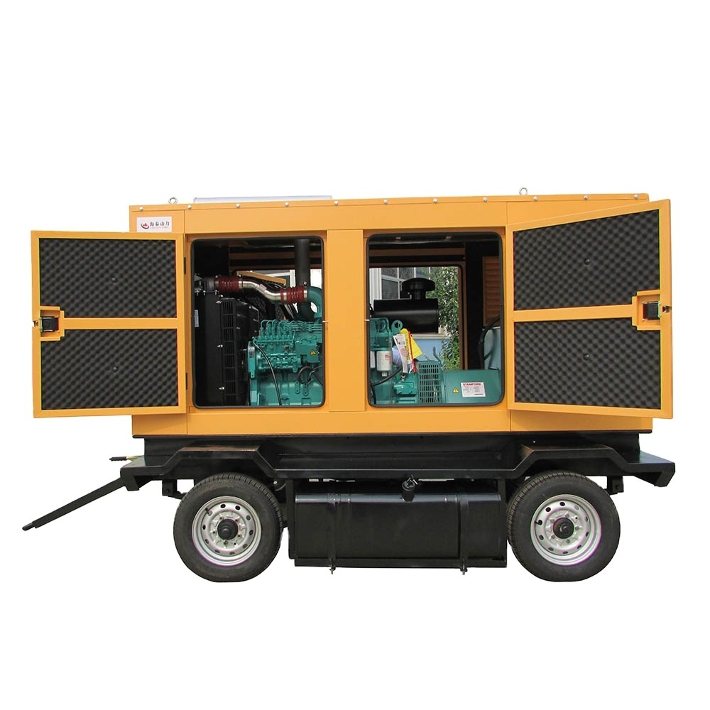 8kw 10kw 15kw 20kw 25kw 30kw Cheap Portable Three Phase Mini Trailer Diesel Generator With Soundproof Canopy