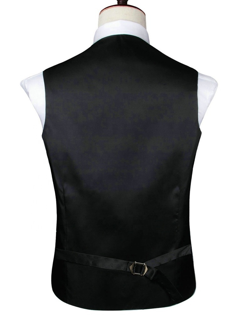 Men's Golden Paisley Casual V-neck Button Vest