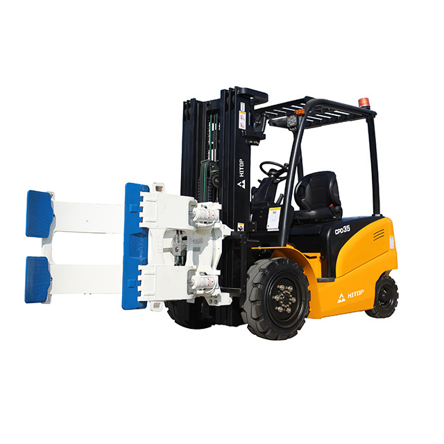 Customized Lifting Height Hitop Small Battery Forklift 2 Ton 1.5 Ton Electric Forklift with Attachment Paper Roll Clamp