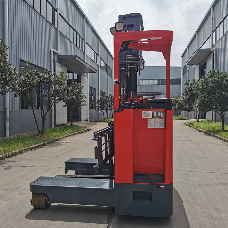 New Arrival 3tons Electric Reach Truck Side loader Forklift 4 Way for Long cargo Material Handling