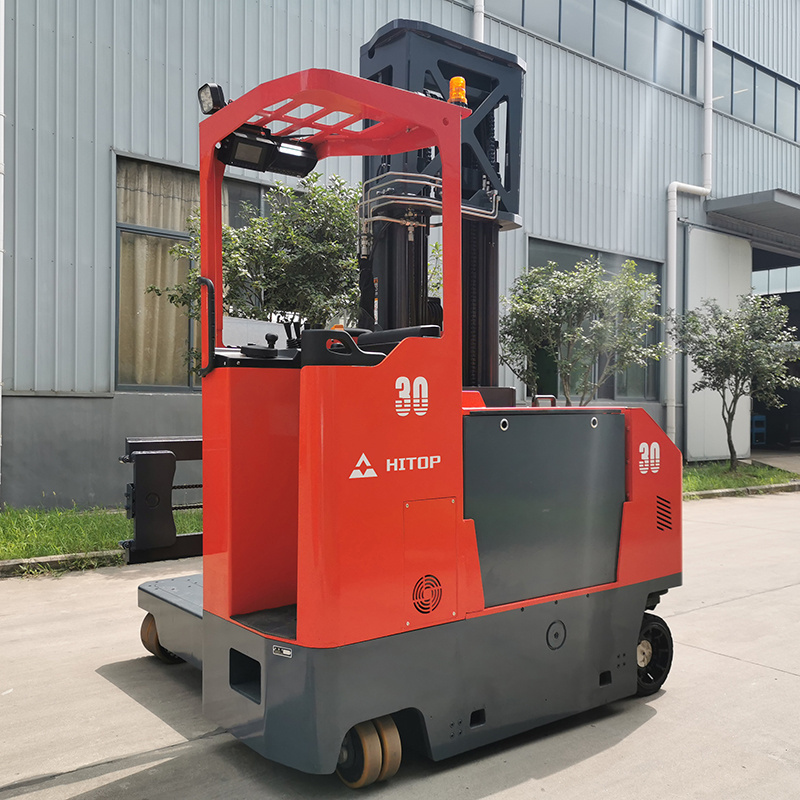 New Arrival 3tons Electric Reach Truck Side loader Forklift 4 Way for Long cargo Material Handling