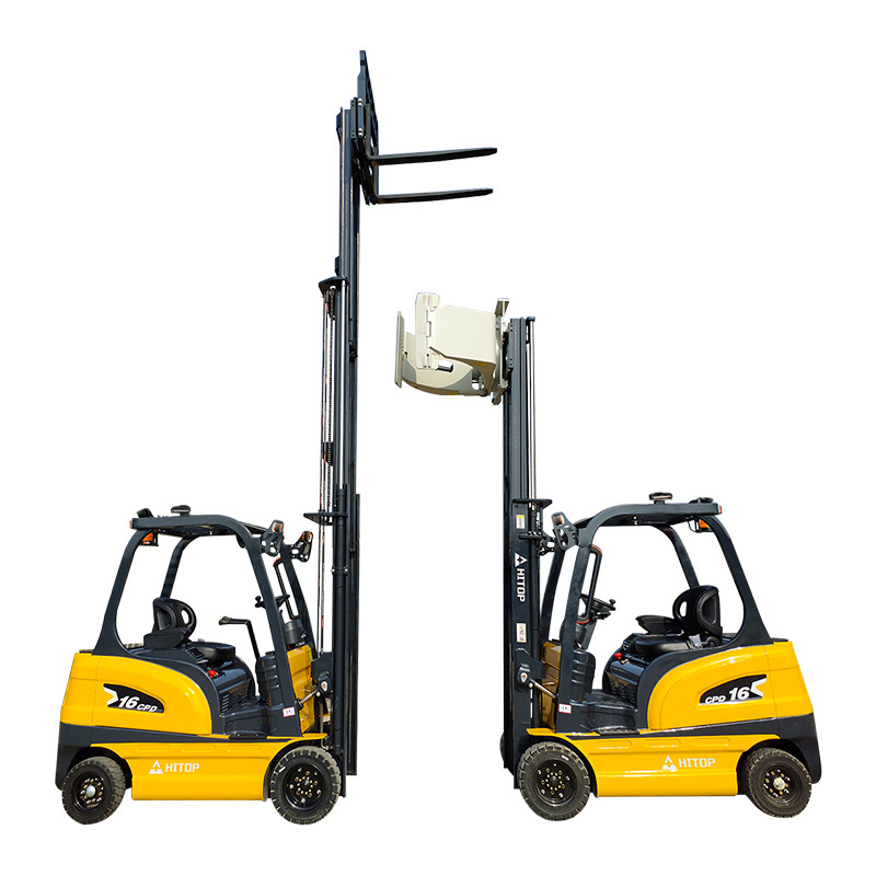 Customized Lifting Height Hitop Small Battery Forklift 2 Ton 1.5 Ton Electric Forklift with Attachment Paper Roll Clamp