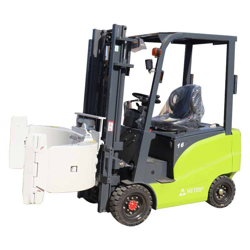 Customized Lifting Height Hitop Small Battery Forklift 2 Ton 1.5 Ton Electric Forklift with Attachment Paper Roll Clamp