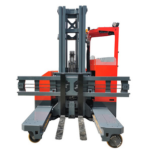 New Arrival 3tons Electric Reach Truck Side loader Forklift 4 Way for Long cargo Material Handling