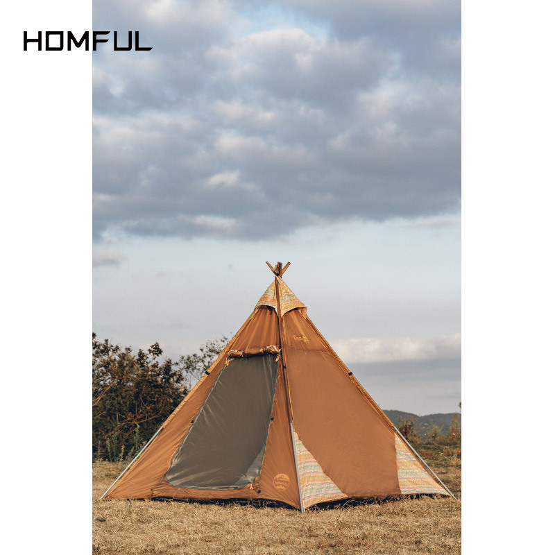 HOMFUL  new arrival outdoor camping glamping waterproof tent 210T polyester  tent  4 corners of the tent