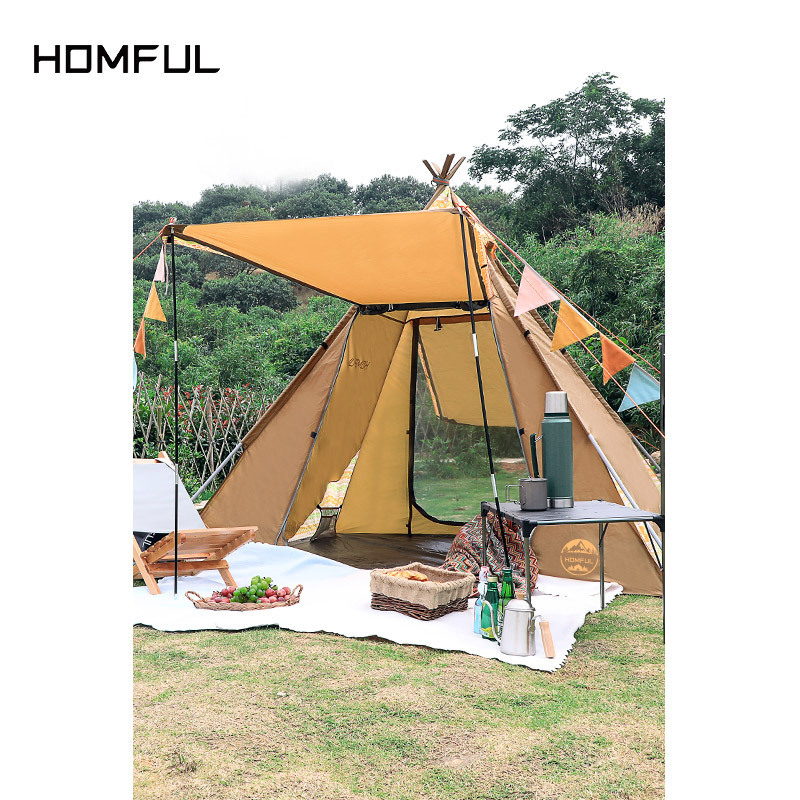 HOMFUL  new arrival outdoor camping glamping waterproof tent 210T polyester  tent  4 corners of the tent