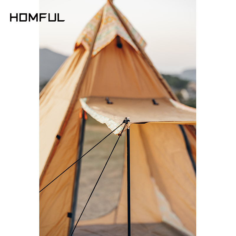 HOMFUL  new arrival outdoor camping glamping waterproof tent 210T polyester  tent  4 corners of the tent