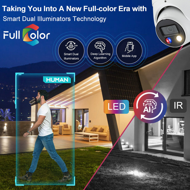 Dahu HDW3849H-AS-PV 8mp colorvu full color colorful night vision Fixed focal Tioc Wiz Sense security video ip camera