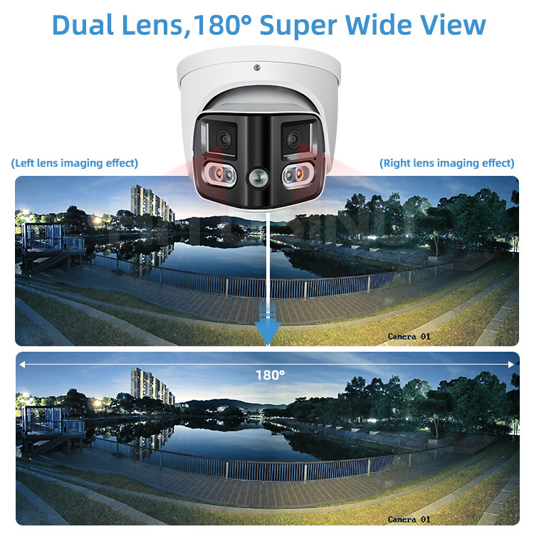 DH 2x4MP TiOC Duo Splicing Fixed-focal Eyeball Wiz Sense Network Camera IPC-PDW3849-A180-AS-PV PoE Turret IP Camera