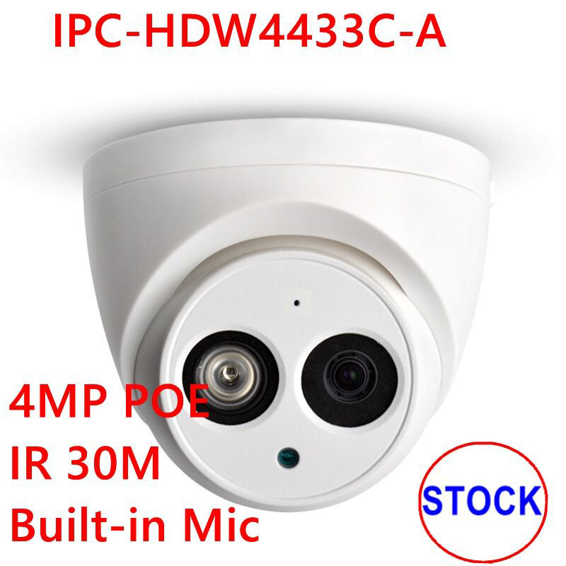 DH HDW4433C-A 4MP Built-in Mic IR Turret Eyeball Network High Quality Security Home Alarm IP Network CCTV Cameras