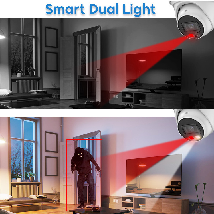 4MP Smart Dual Light Full Color Night Vision Turret Built-in Mic Fixed-focal Eyeball Wiz Sense Network IP Camera