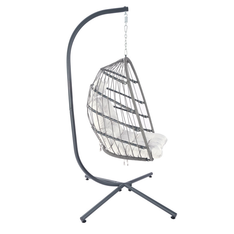 Hot sale Portable and Collapsible Hand Made Good Quality Oval Patio Swing for Indoor and Outdoor Garden Weave Hanging Egg Chair